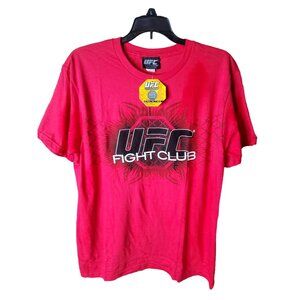 New UFC Fight Club Red T-Shirt Mens L 100% Cotton